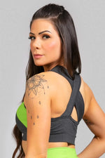  Crop-Top - Cropped Grey Mint Mescla - Massam Fitness & Nova Cabana Activewear 