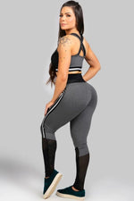  Leggings - Leggings Grey Mescla Pierced - Massam Fitness & Nova Cabana Activewear 