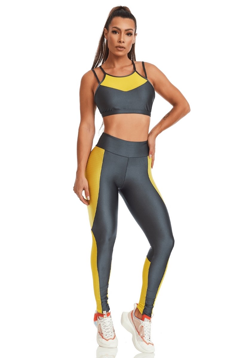  Leggings - Leggings Metallic Graphite - Massam Fitness & Nova Cabana Activewear 