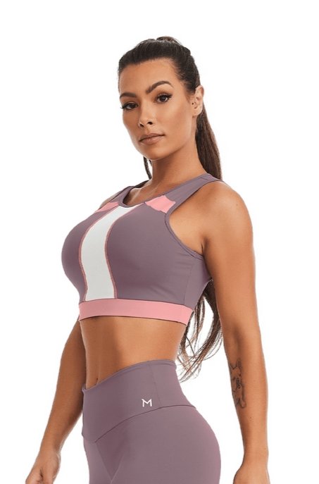  Crop-Top - Top Sofia Triple Color - Massam Fitness & Nova Cabana Activewear 